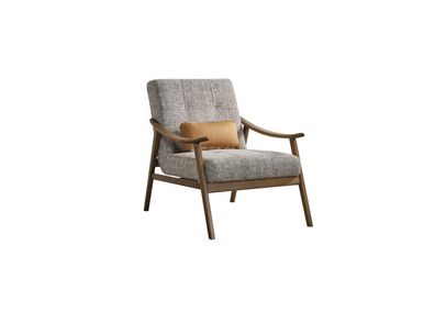 Sessel Ohrensessel Sitzer Polyester Grau Stoff Wohnzimmer Modern