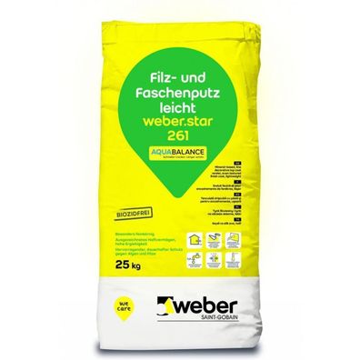 weber. star 261 AquaBalance 0020 Filz- und Faschenputz leicht 0,5mm 25 kg