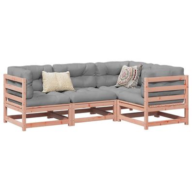 vidaXL 4-tlg. Garten-Sofagarnitur mit Kissen Massivholz Douglasie