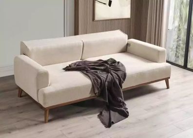 Dreisitzer Sofa 3 Sitzer Klassische Sofa Beige Couch Stoff Stil M?Bel Neu