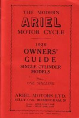 Bedienungsanleitung Ariel, 250 ccm , 350 ccm , 500 ccm , 600 ccm, 1 Zylinder Modelle