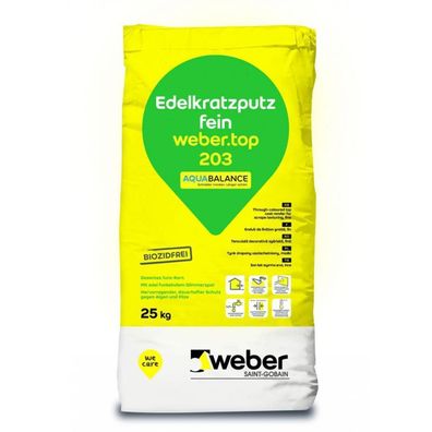 weber. top 203 AquaBalance 0010 Edelkratzputz fein 25 kg