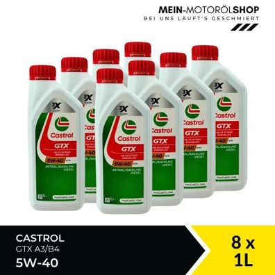 Castrol GTX 5W-40 A3/B4 8x1 Liter