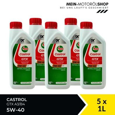 Castrol GTX 5W-40 A3/B4 5x1 Liter