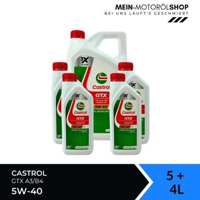 Castrol GTX 5W-40 A3/B4 5 + 4 Liter