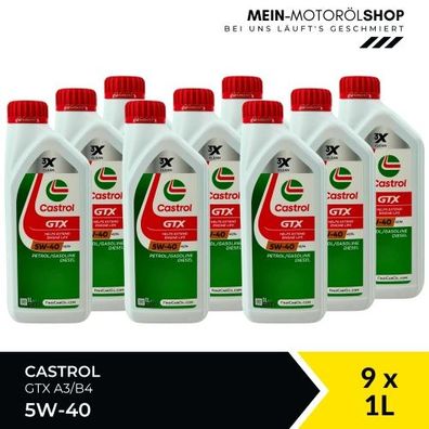 Castrol GTX 5W-40 A3/B4 9x1 Liter