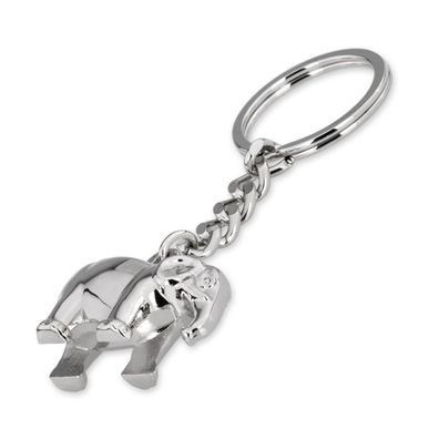 versilberter Schlüsselanhänger Motiv Elefant 10 cm