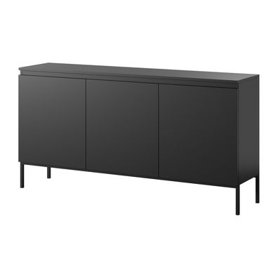 Selsey Bemmi - Sideboard Kommode 3-térig, Schwarz, 150 cm