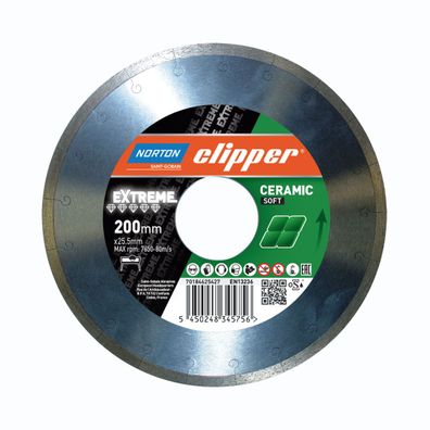 Norton Clipper Diamanttrennscheibe Extreme Ceramic Soft Ø 200 x 25,4 70184603234