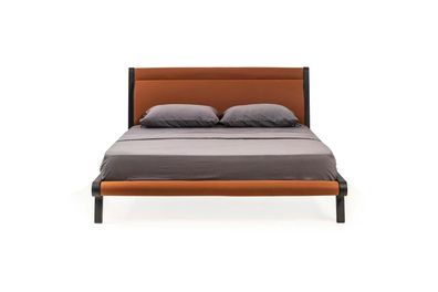 Doppelbett Bett Bettrahmen Orange Schlafzimmerbett Schlafzimmer Holz