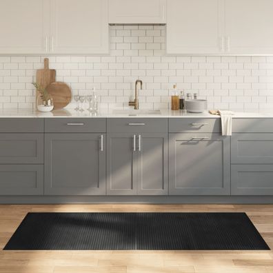 vidaXL Teppich Rechteckig Grau 80x200 cm Bambus