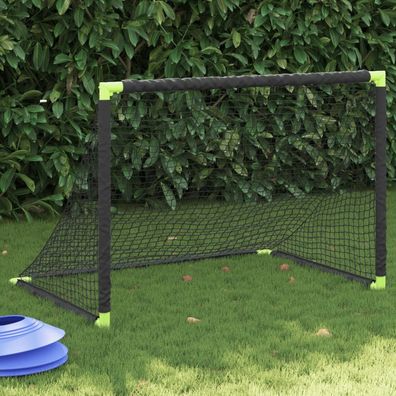 vidaXL Fußballtor für Kinder Klappbar Schwarz 90x64x64 cm