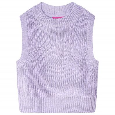 Kinder-Pulloverweste Gestrickt Helllila 92