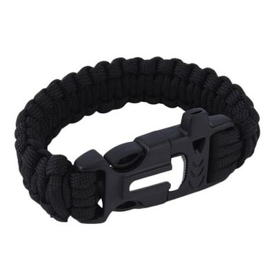 Paracord-Armband mit Feuerstarter | schwarz