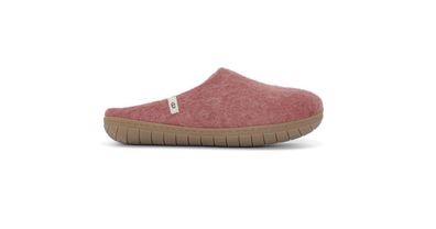 egos Filz Pantoffel slip on simple rubber sole aus Schafwolle Dusty Rose