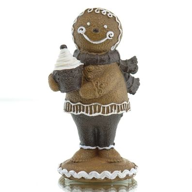 Kaemingk Weihnachtsdeko Lebkuchenmann Braun 11 cm - Polyresin