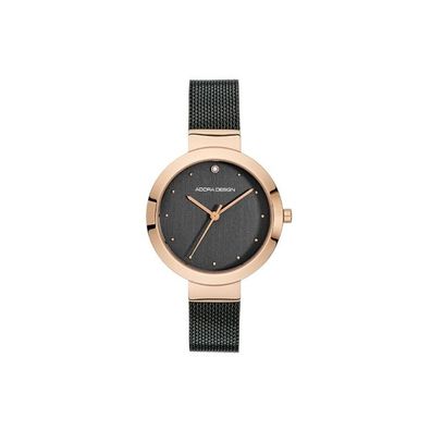 ADORA AD8513 Damen Damenuhr Edelstahl schwarz & rosegold