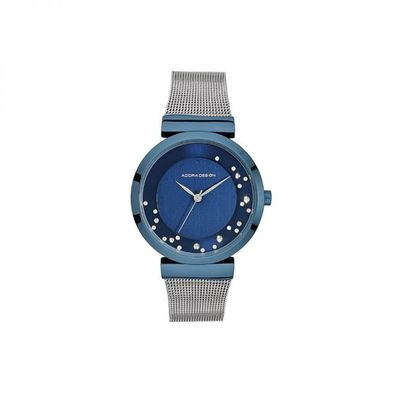 ADORA AD8516 Damen Damenuhr Edelstahl silber & blau