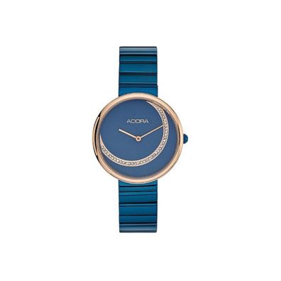 ADORA AT5443 Damen Damenuhr Edelstahl blau & rosegold