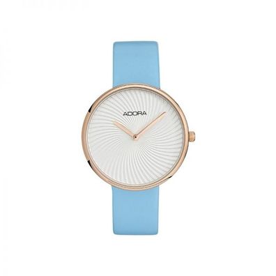 ADORA AT5477 Damen Damenuhr Edelstahl Leder blau