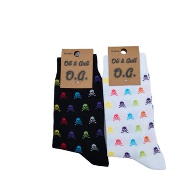 Socken Damen und Herren Happy socks mit Gesticktes Muster 90% Baumwolle (2er Pack)