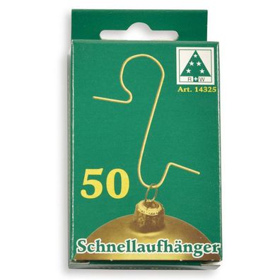 Aufhänger für Weihnachtskugeln Goldfarben aus Metall - 50er Pack