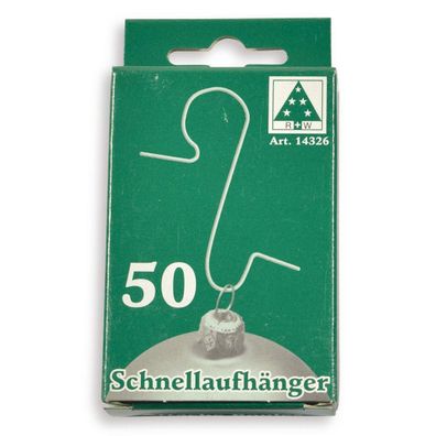 Aufhänger für Weihnachtskugeln Silberfarben aus Metall - 50er Pack