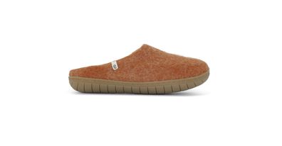 egos Filz Pantoffel slip on simple rubber sole aus Schafwolle Clay