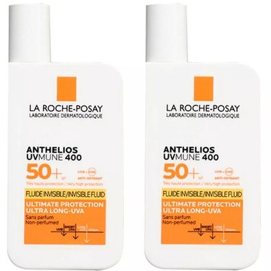 2X La Roche - Posay Anthelios LSF50 + Ultraschutz unsichtbare Flüssigkeit Creme