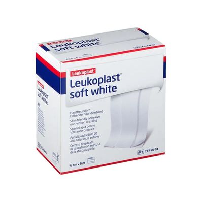 20x BSN Leukoplast® soft white Wundpflaster 6 cm x 5 m | Packung (1 Stück)