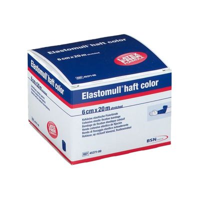 BSN Elastomull® haft color, elastische Fixierbinde in blau 6 cm x 20 m | Packung (1 B