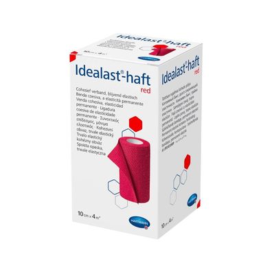 Hartmann Idealast®-haft Color, dauerelastische Idealbinde in rot - 10 cm x 4 m | Pack