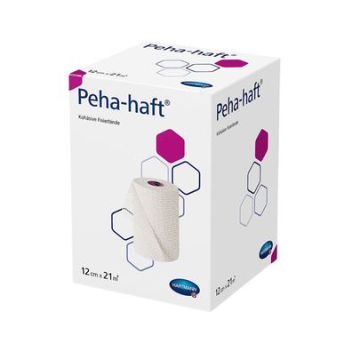 24x Hartmann Peha-haft® latexfrei Fixierbinde - 1 Stück - 12 cm x 21 m | Packung (1 S