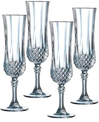 Longchamp Sektkelch 12cl Kristallglas 4er Set Champagnerglas Cristal D'Arques