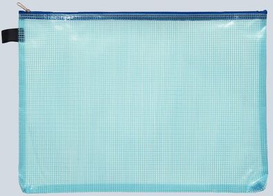 FSY Reißverschluss-Beutel A4, mit Zip blau, Folie blau transparent, 10 Stück