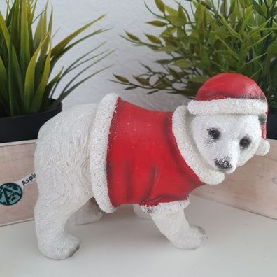 Weihnachts Eisbär Figur steht 13 cm