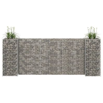 vidaXL H-förmiger Gabionen-Pflanzkorb Stahldraht 260x40x100 cm