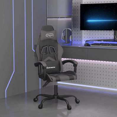 vidaXL Gaming-Stuhl Schwarz und Grau Kunstleder