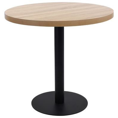 vidaXL Bistrotisch Hellbraun 80 cm MDF