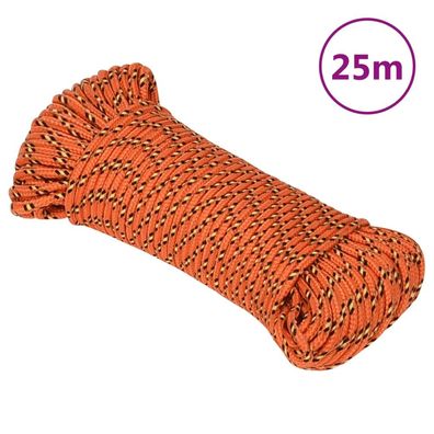 vidaXL Bootsseil Orange 5 mm 25 m Polypropylen