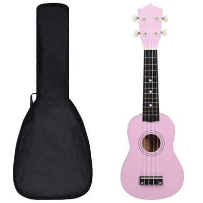 vidaXL Sopran-Ukulele-Set mit Tasche für Kinder Rosa 21"