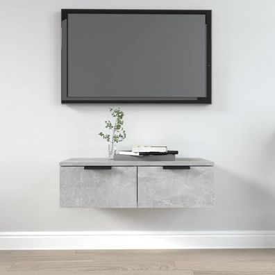 vidaXL Wandschrank Betongrau 68x30x20 cm Holzwerkstoff