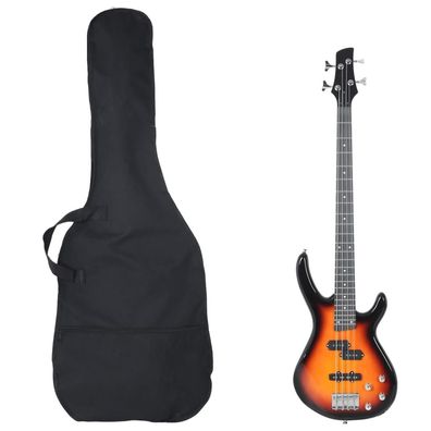 vidaXL E-Bass für Anfänger mit Tasche Braun und Schwarz 4/4 46"