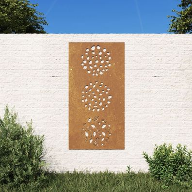 vidaXL Garten-Wanddeko 105x55 cm Cortenstahl Blatt-Design