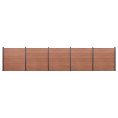 vidaXL Zaunelement-Set Braun 872x186 cm WPC