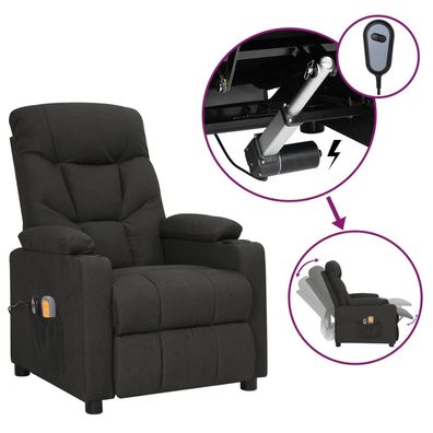 vidaXL Massagesessel Elektrisch Schwarz Stoff