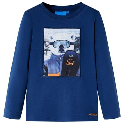 Kinder-Langarmshirt Jeansblau 104
