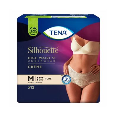 TENA Silhouette Plus Creme Inkontinenzpants Gr. M | Packung (12 Stück) (Gr. M)