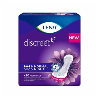 TENA Discreet Normal Night Inkontinenzeinlage | Packung (20 Stück)