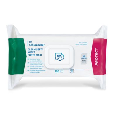 6x Dr. Schumacher Cleanisept® Wipes Forte Max| Packung (100 Tücher)